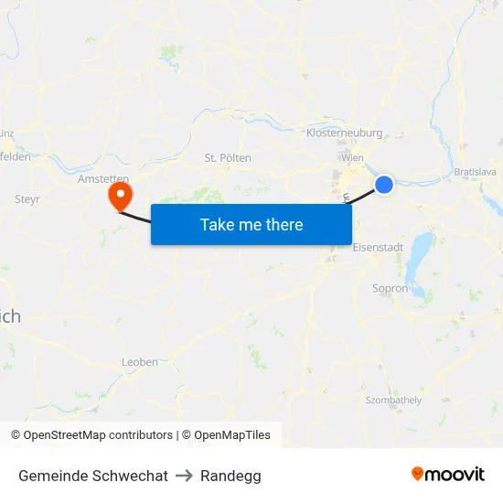 Gemeinde Schwechat to Randegg map