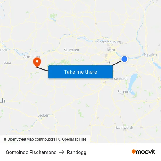 Gemeinde Fischamend to Randegg map