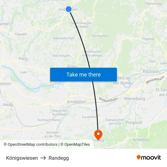 Königswiesen to Randegg map