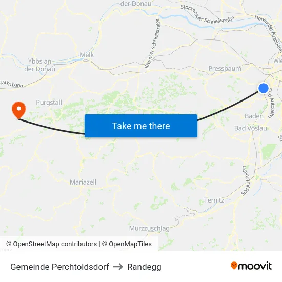 Gemeinde Perchtoldsdorf to Randegg map