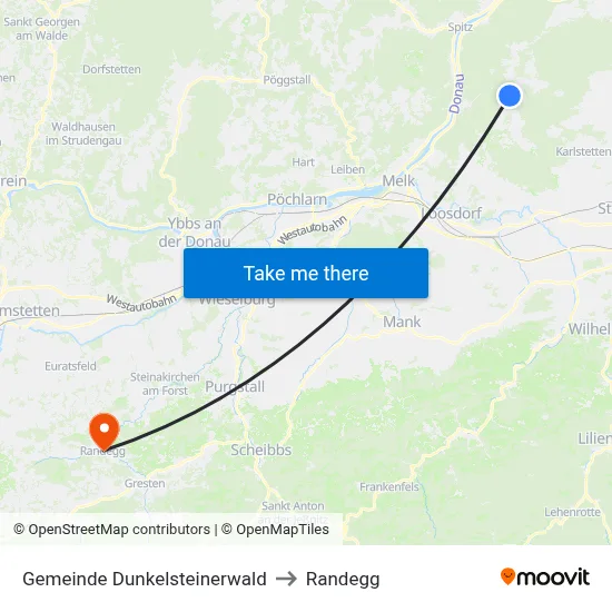 Gemeinde Dunkelsteinerwald to Randegg map