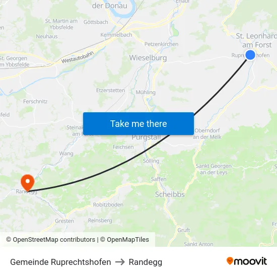 Gemeinde Ruprechtshofen to Randegg map