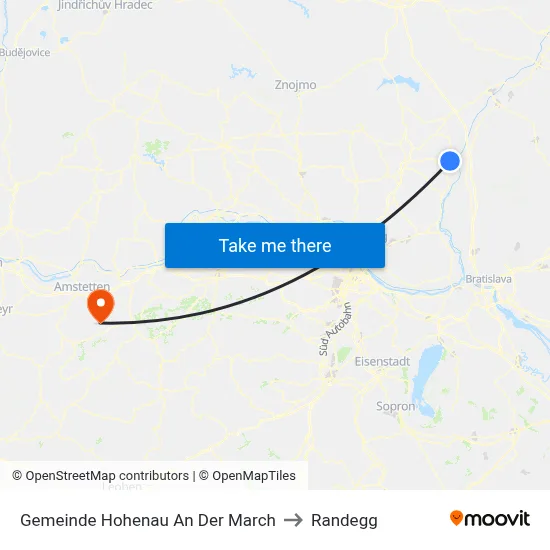 Gemeinde Hohenau An Der March to Randegg map