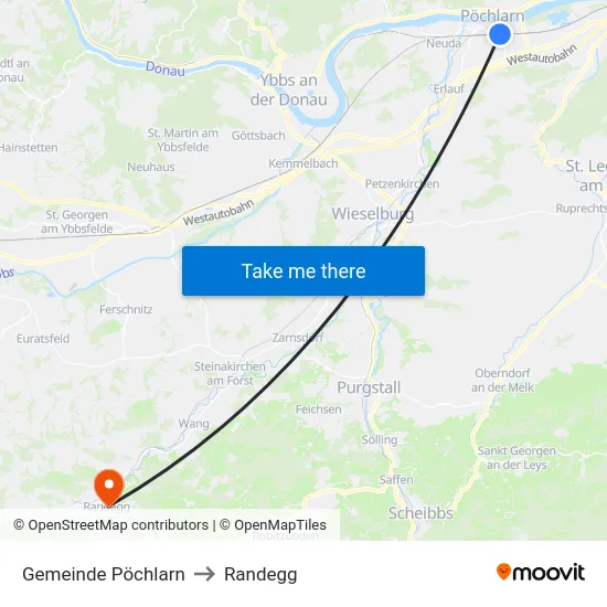 Gemeinde Pöchlarn to Randegg map