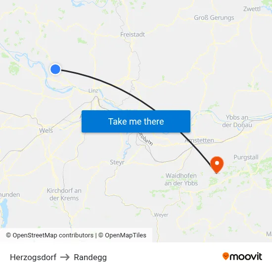 Herzogsdorf to Randegg map