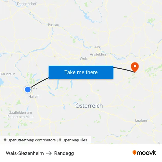 Wals-Siezenheim to Randegg map
