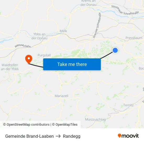 Gemeinde Brand-Laaben to Randegg map