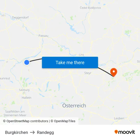 Burgkirchen to Randegg map