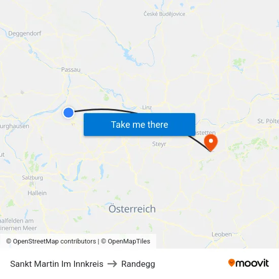 Sankt Martin Im Innkreis to Randegg map