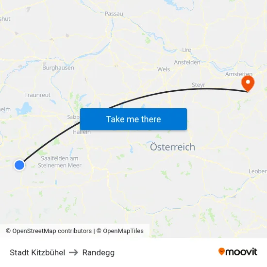 Stadt Kitzbühel to Randegg map