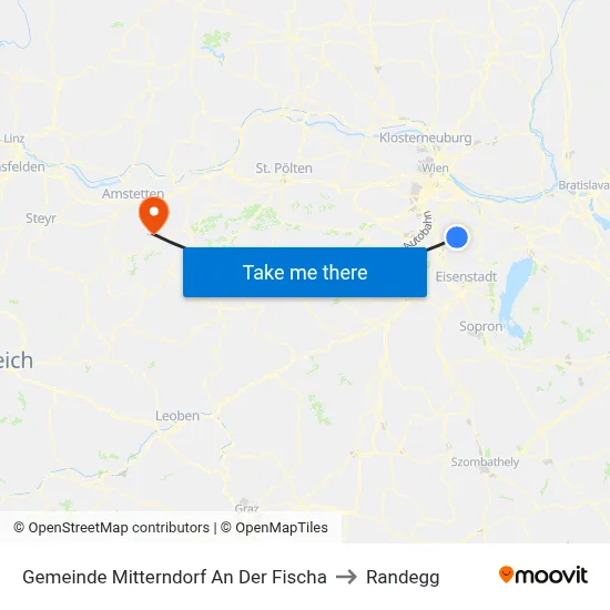 Gemeinde Mitterndorf An Der Fischa to Randegg map