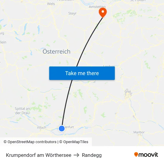 Krumpendorf am Wörthersee to Randegg map
