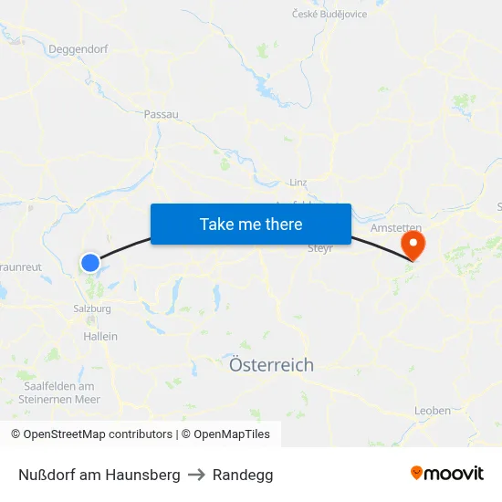 Nußdorf am Haunsberg to Randegg map