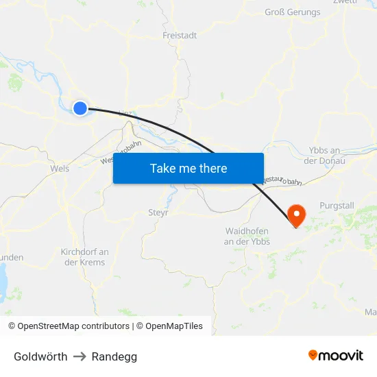 Goldwörth to Randegg map