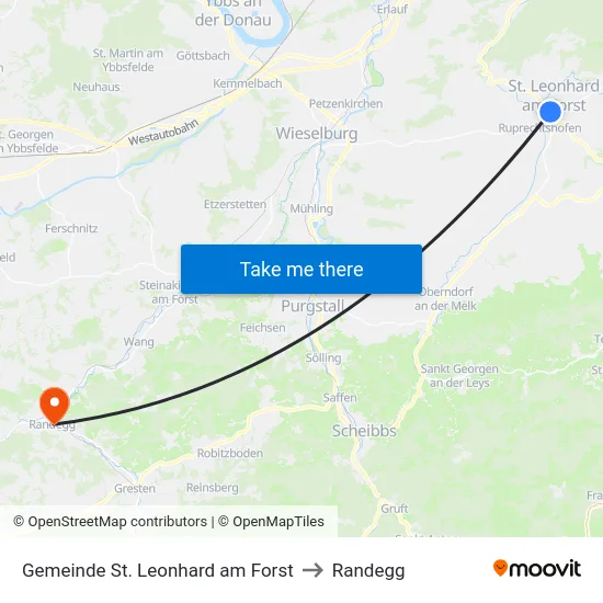 Gemeinde St. Leonhard am Forst to Randegg map
