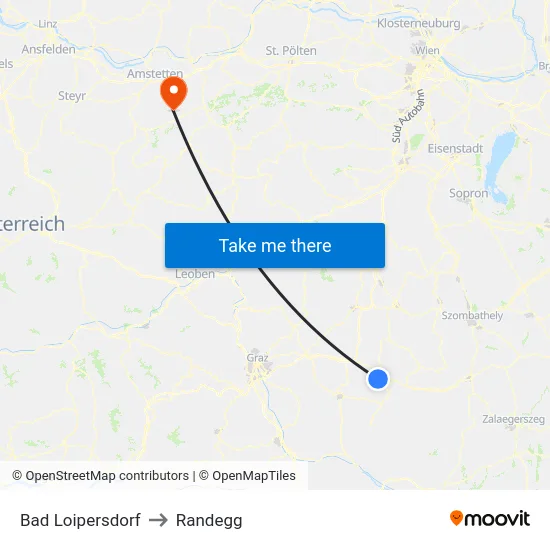 Bad Loipersdorf to Randegg map