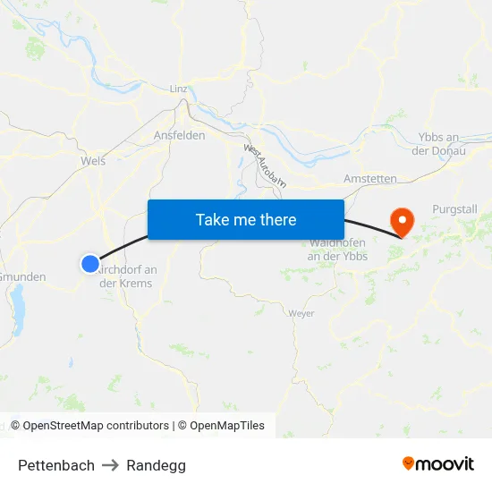 Pettenbach to Randegg map