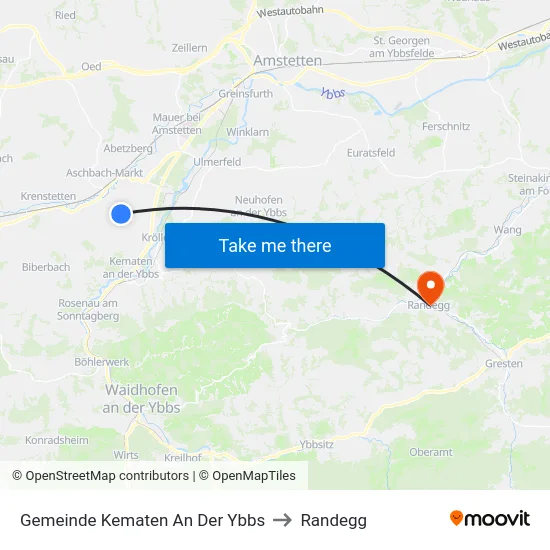 Gemeinde Kematen An Der Ybbs to Randegg map