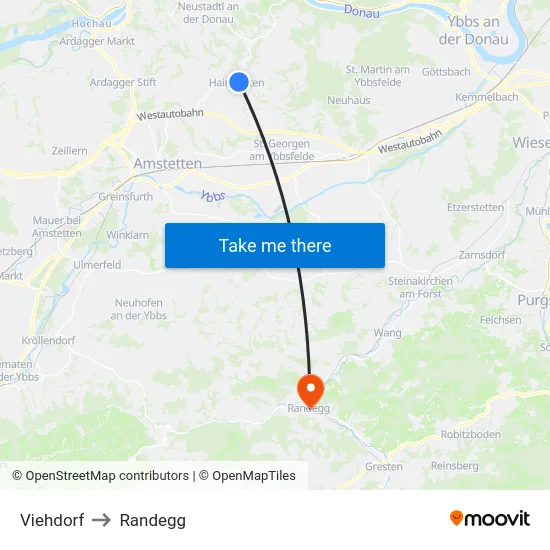 Viehdorf to Randegg map