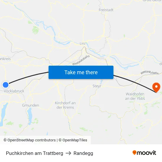 Puchkirchen am Trattberg to Randegg map