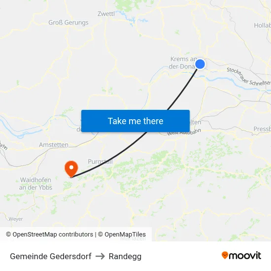 Gemeinde Gedersdorf to Randegg map