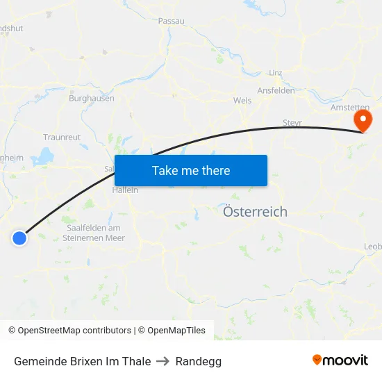 Gemeinde Brixen Im Thale to Randegg map