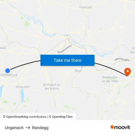 Ungenach to Randegg map