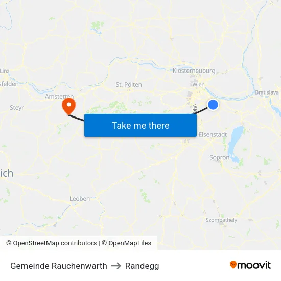 Gemeinde Rauchenwarth to Randegg map