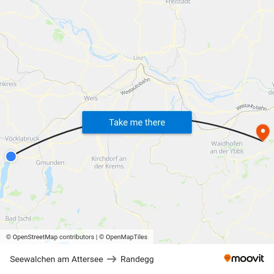 Seewalchen am Attersee to Randegg map