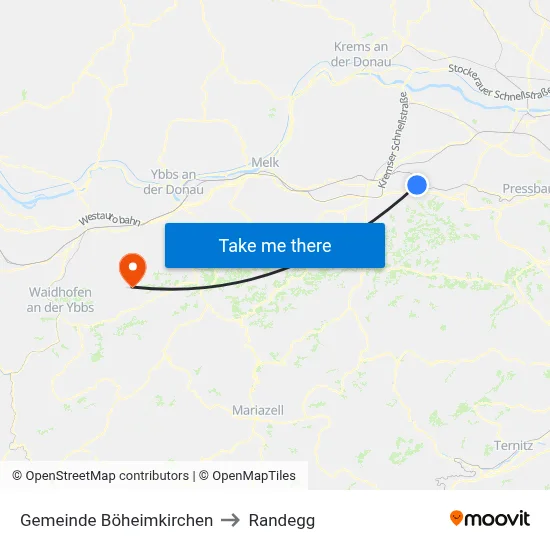 Gemeinde Böheimkirchen to Randegg map