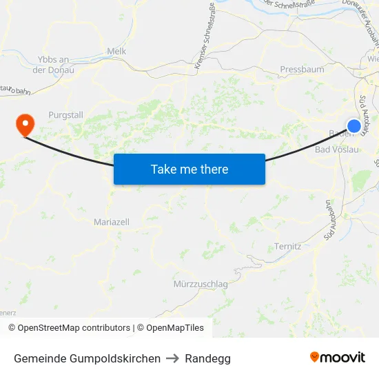 Gemeinde Gumpoldskirchen to Randegg map