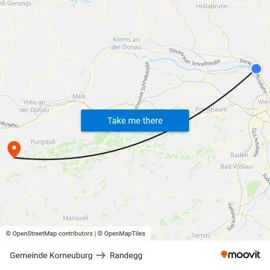 Gemeinde Korneuburg to Randegg map