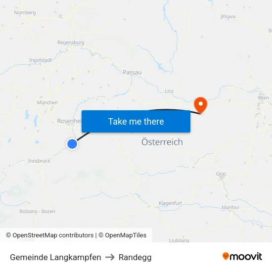 Gemeinde Langkampfen to Randegg map