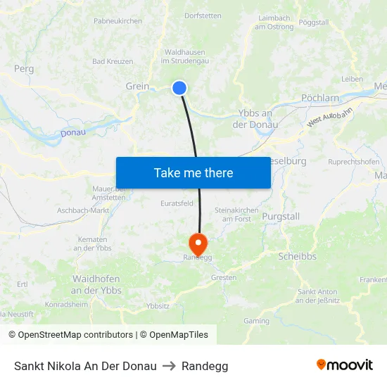 Sankt Nikola An Der Donau to Randegg map