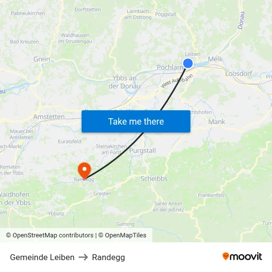 Gemeinde Leiben to Randegg map