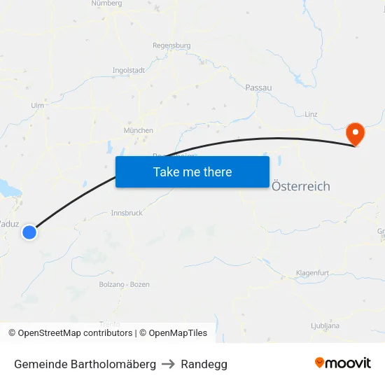 Gemeinde Bartholomäberg to Randegg map