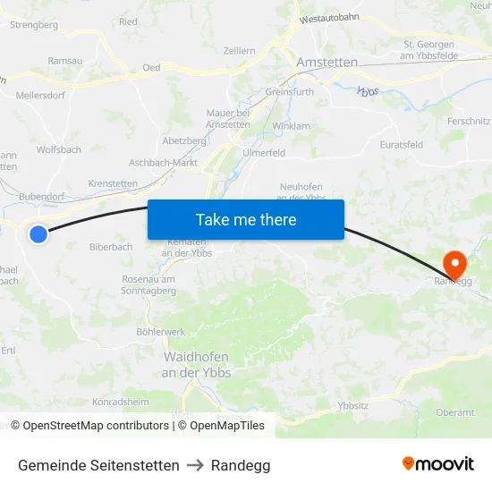 Gemeinde Seitenstetten to Randegg map