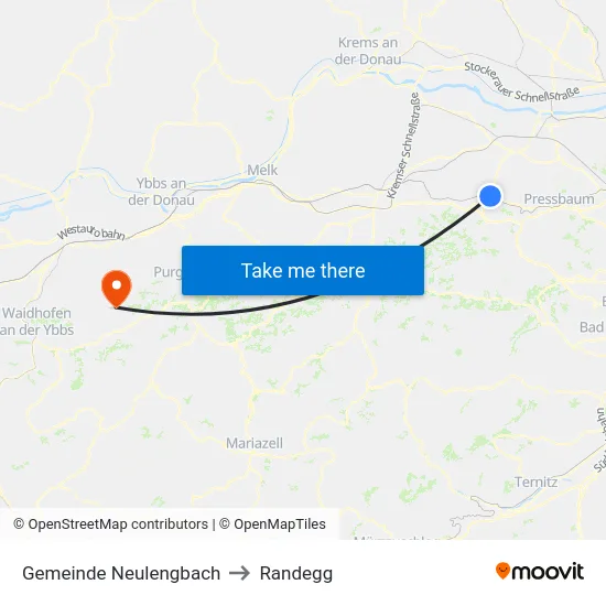 Gemeinde Neulengbach to Randegg map