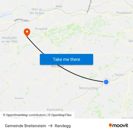 Gemeinde Breitenstein to Randegg map