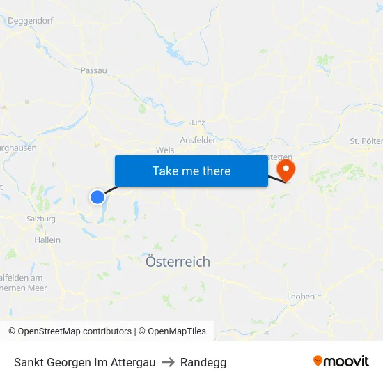 Sankt Georgen Im Attergau to Randegg map