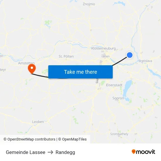 Gemeinde Lassee to Randegg map