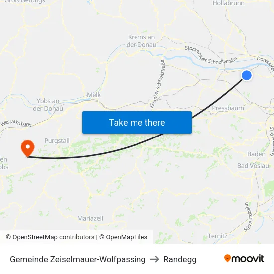 Gemeinde Zeiselmauer-Wolfpassing to Randegg map