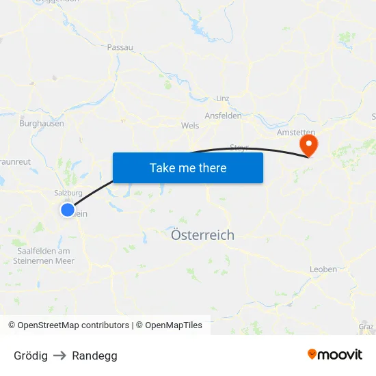 Grödig to Randegg map
