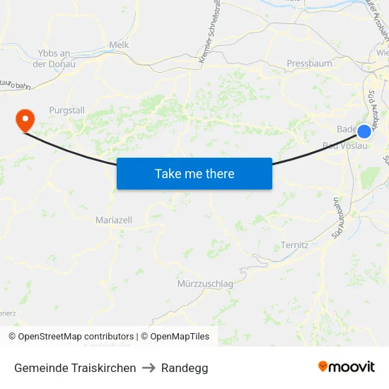 Gemeinde Traiskirchen to Randegg map