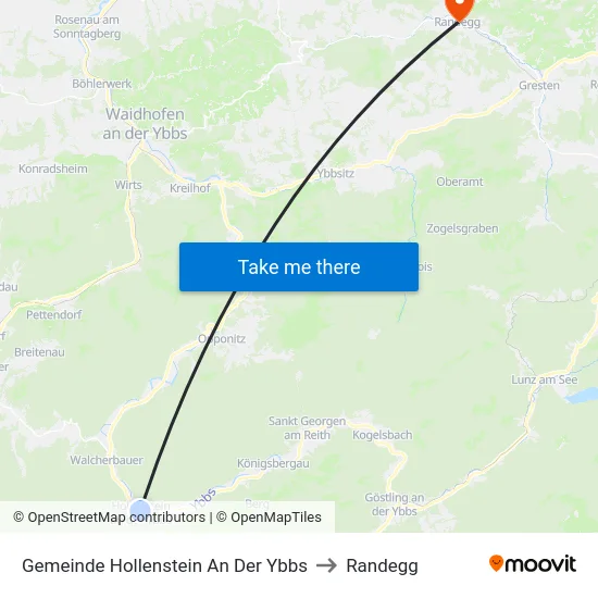 Gemeinde Hollenstein An Der Ybbs to Randegg map