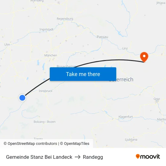 Gemeinde Stanz Bei Landeck to Randegg map