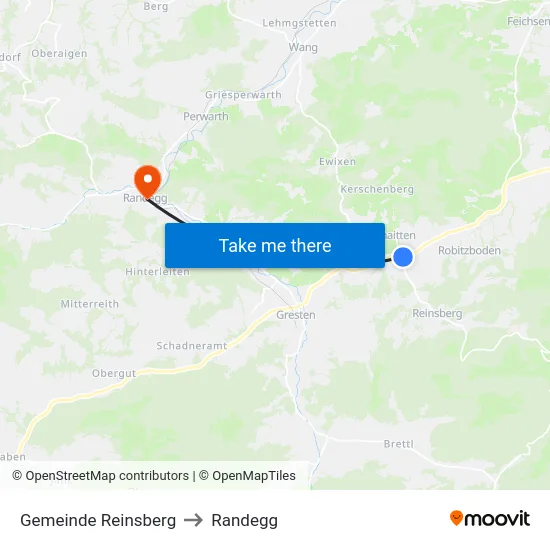 Gemeinde Reinsberg to Randegg map