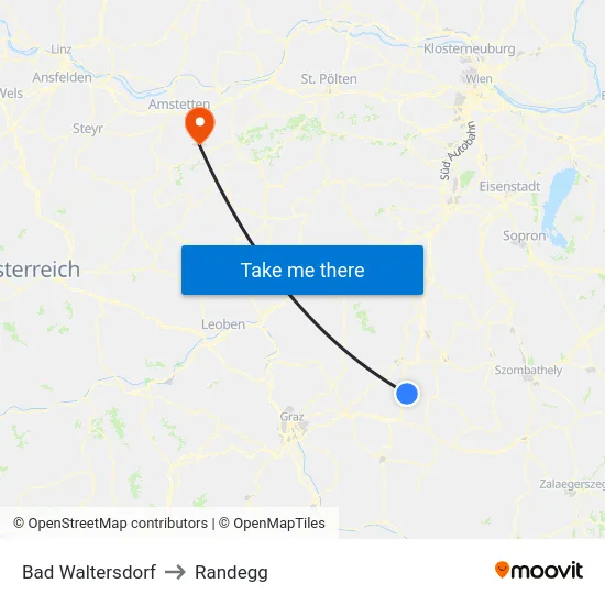 Bad Waltersdorf to Randegg map