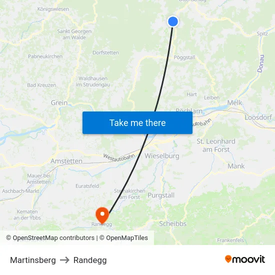 Martinsberg to Randegg map