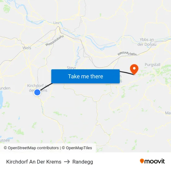 Kirchdorf An Der Krems to Randegg map